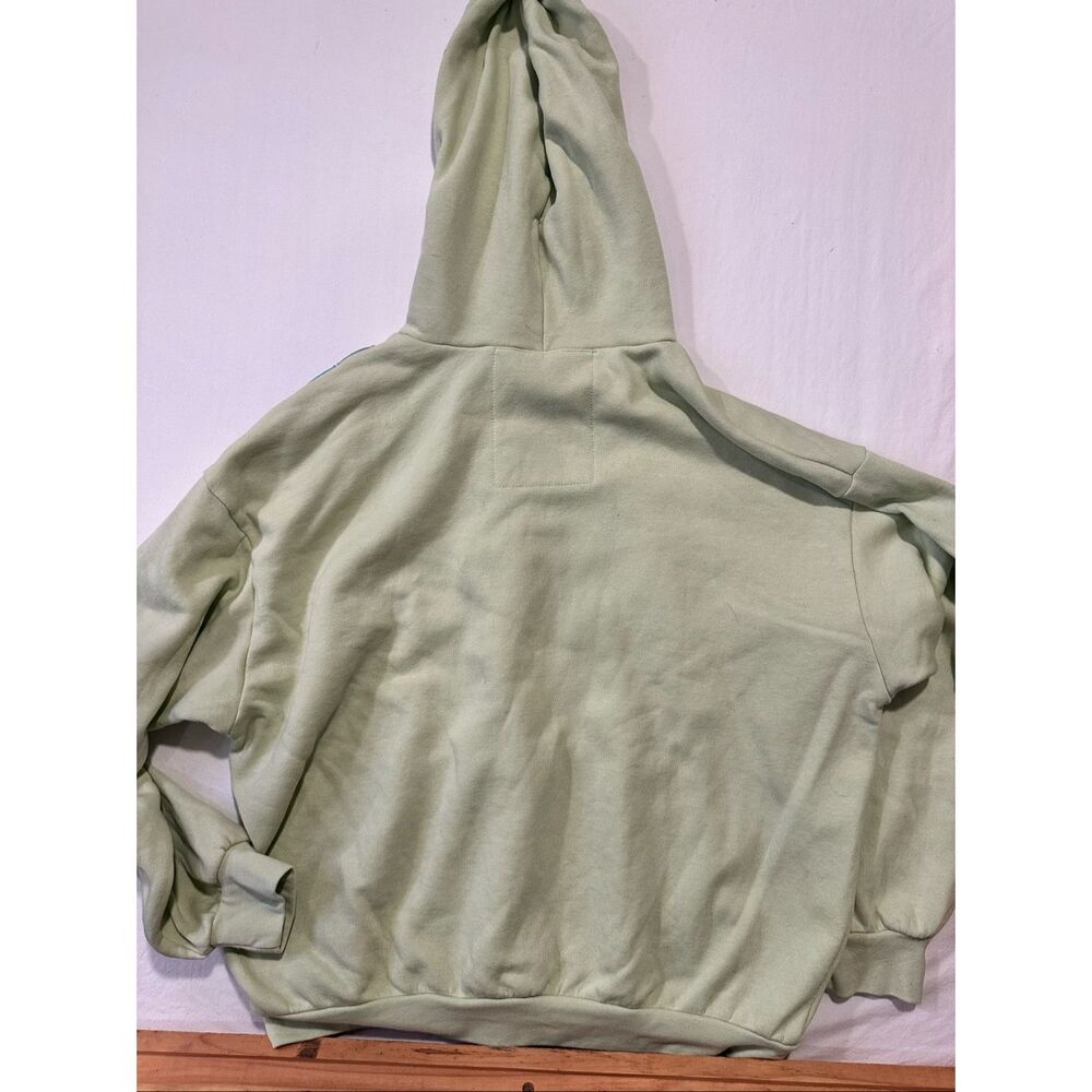 Aviator Nation Hoodie Rainbow Stripe Pullover Lime Green Relaxed Sweatshirt S NW - Picture 8 of 8